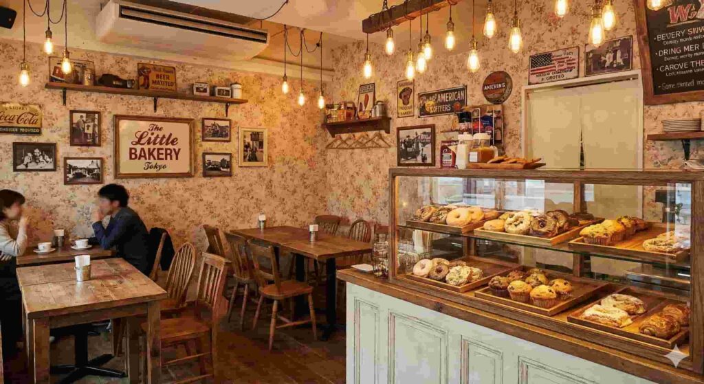 The Little Bakery Tokyo interior Americana vintage donuts