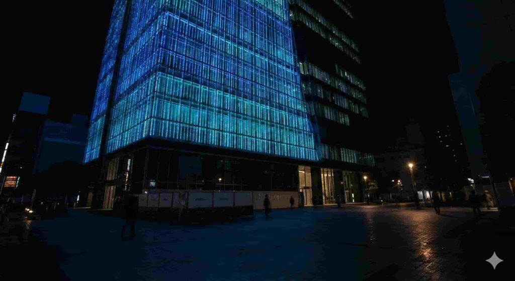 Tokyu Kabukicho Tower looming over Cinecity Square